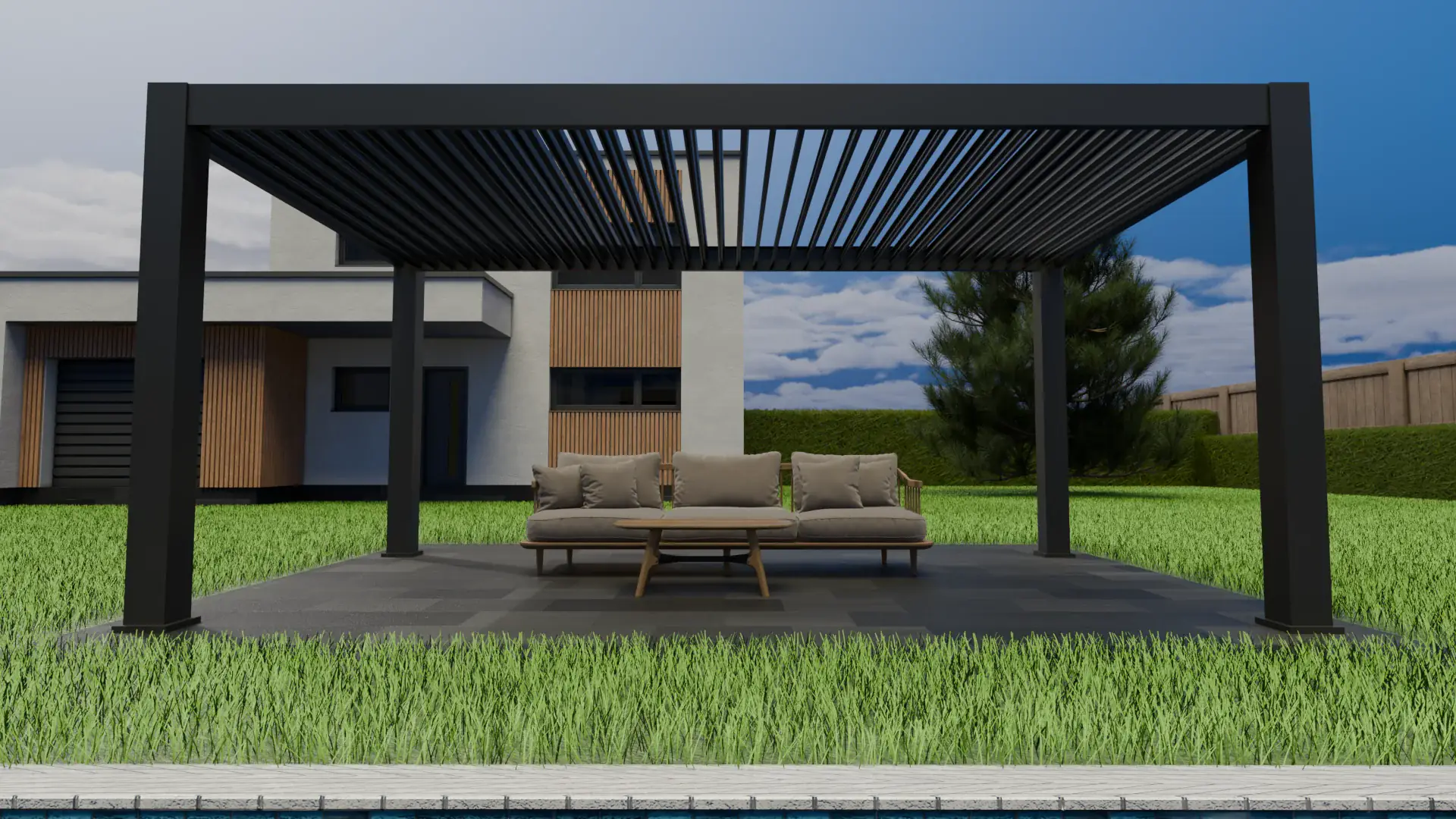 Q-Bus Lamellen-Pergola