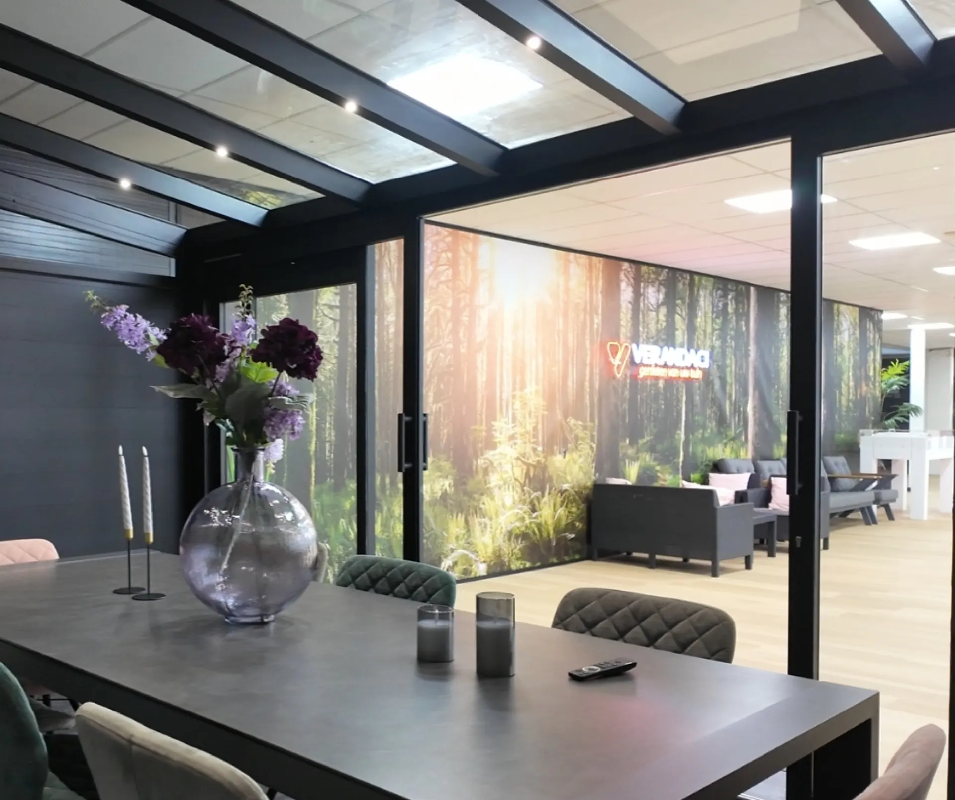Veranda mit LED-Lichtleiste